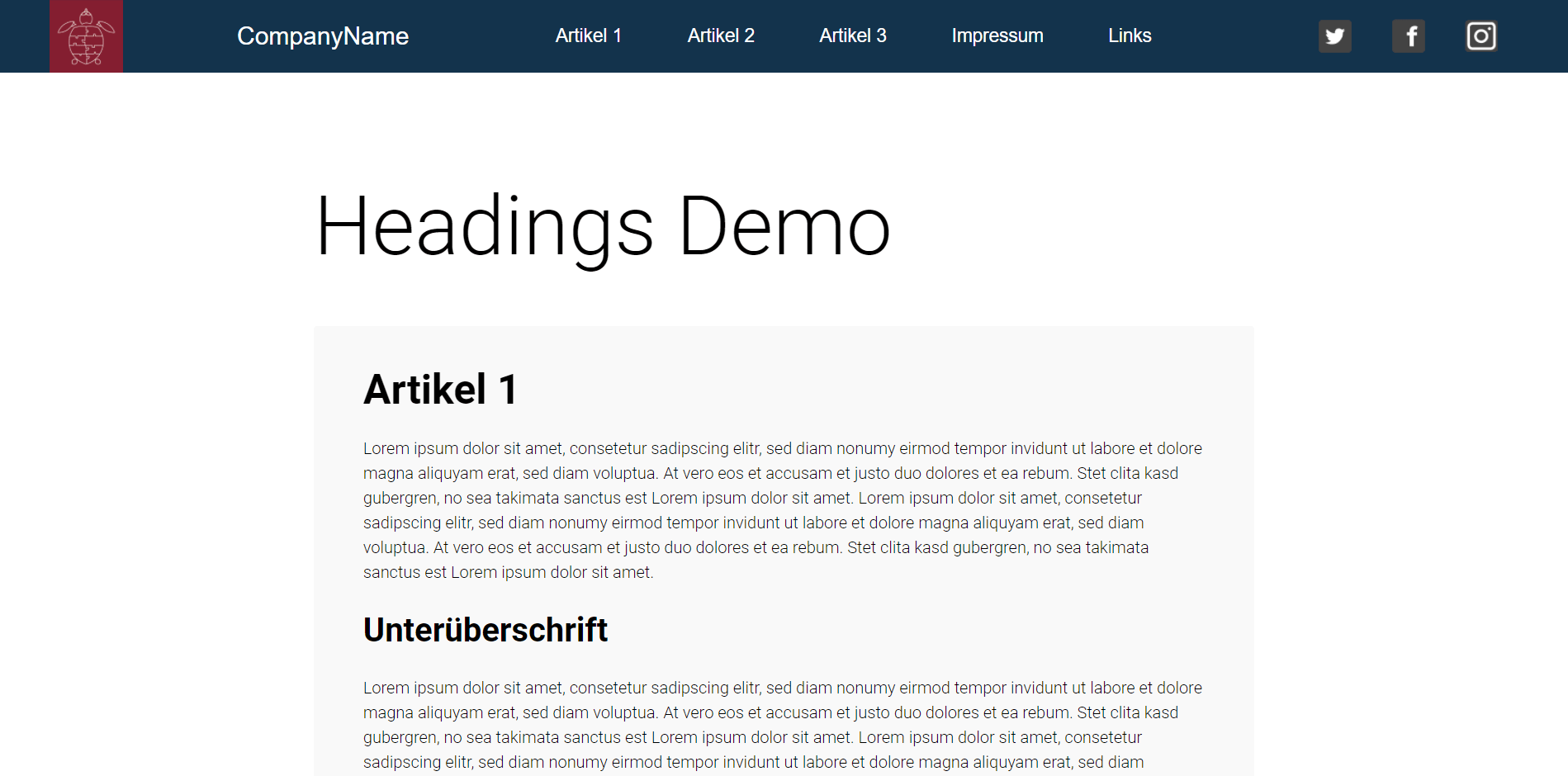 Template Headings